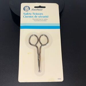 Vintage Gerber Baby Infant Safety Scissors Metal Germany 1988